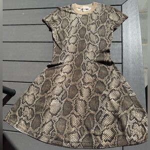 Michael Kors Gold and Brown short sleeve Knit Sweater dress size small